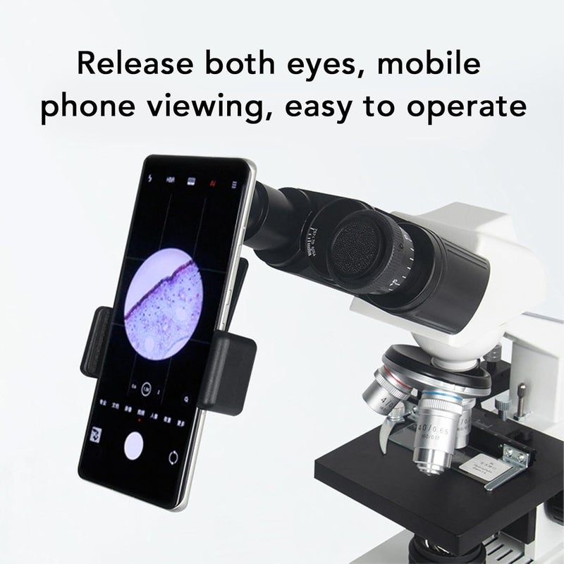 CHEOTIME Microscope Phone Adapter, 12.5X Optical Glass Lens Smartphone Mount Eyepiece Connector for 23.2mm Biological Microscopes 70-90mm Phones for Photo Video Capture - Image 3